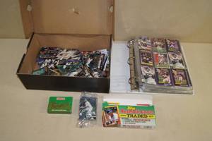 lot 83 image: Box of Baseball Cards, Binder of Football Cards