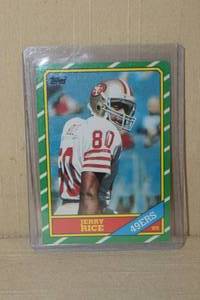 lot 53 image: Jerry Rice 1986 Topps #161 Rookie Card