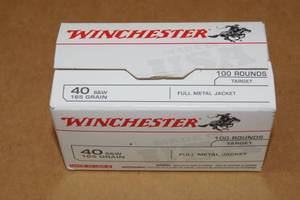 lot 36 image: 100 Winchester .40 S&W 165 Gr FMJ Ammo