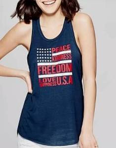 lot 35 image: Lot of 2 4th of July Themed Womens Shirts Tank Tube Top Flag Sz L XL
