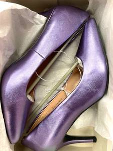 lot 16 image: A New Day Womens Gemma Faux Leather Pointed Toe Heeled Pumps Purple Sz 8.5