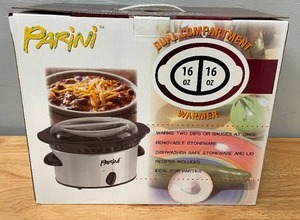 lot 4 image: Parini Double Compartment Slow Cooker Crock Pot