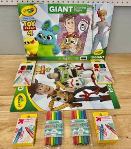 lot 50 image: Lot of Toy Story Jumbo Coloring Books, Crayons, Pencils and Markers.  