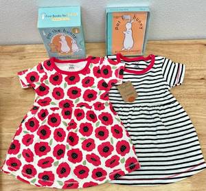 lot 145 image: Lot of Organic Cotton Infant Girls Dresses and Board Books