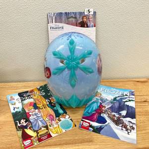 lot 154 image: Disney Frozen Youth Girls Bike Helmet and Books Lot