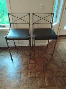 lot 4 image: Two Hi-Top Metal Chairs