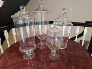 lot 63 image: Four Lidded Glass Jars