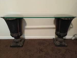 lot 76 image: Two Large Planters with Glass Top