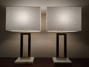 lot 153 image: Pair of Lamps with Marble Base
