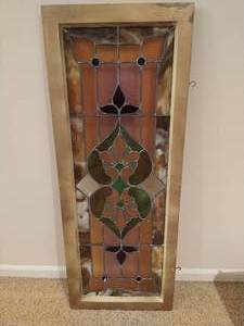 lot 155 image: Large Framed Stained Glass
