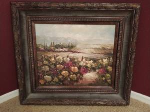 lot 156 image: Framed Vineyard Painting