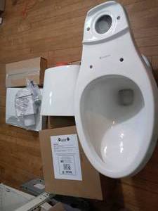 2-piece 1.1 GPF1.6 GPF High Efficiency Dual Flush Complete Elongated Toilet in White by Glacier Bay- open box not used - see pictures