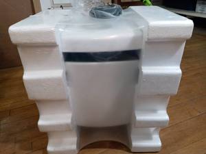 Foundations 1.28 GPF Single Flush Toilet Tank Only in White by Delta- open box not used -see pictures