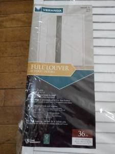 36 in. x 80 in. Louver Pine White Interior Closet Bi-fold Door by Veranda- open box not used - see pictures