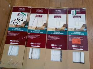 Mixed lot of White Cordless Room Darkening 2 in. Faux Wood Blind for Window-  mixed sizes & conditions - see pictures