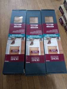 Chestnut Cordless Room Darkening 2.5 in. Premium Faux Wood Blind for Window - 27 in. W x 64 in. L by Home Decorators Collection- set of 3 - open boc not used -see pictures