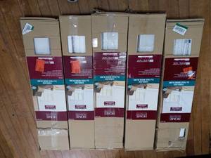 White Cordless Room Darkening 2 in. Faux Wood Blind for Window - mixed sizes & conditons - see pictures