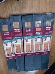 Chestnut Cordless Room Darkening 2.5 in. Premium Faux Wood Blind for Window - 47 in. W x 64 in. L by Home Decorators Collection- set of 5 - open box not used - see pictures