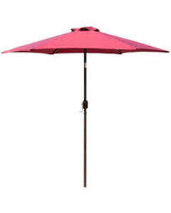 10 ft. Crank-Tilt Market Outdoor Garden Patio Beach Umbrella in Red- open box not used