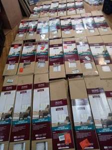 Pallet sorted of Home Decorators Collect Cordless faux wood blinds -see pictures