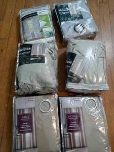 Room Darkening Curtain - Set of 6 - mixed conditions -see pictures