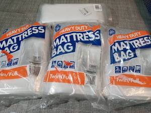 Heavy Duty Twin Full Mattress Bag (60 in. W x 101 in. L x 10 in. D) by Pratt Retail Specialties- set of 3 - see pictures