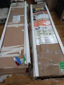 Classic Collection 8 ft. x 7 ft. 6.5 R-Value Insulated White Garage Door by Clopay- set of 2 - customer return - see pictures