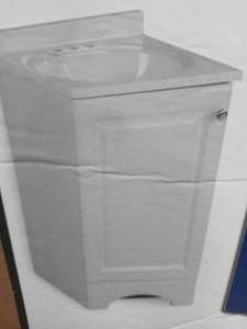 18.50 in. W Bath Vanity in White with Cultured Marble Vanity Top in White with White Basin by Glacier Bay- open box not used - see pictures