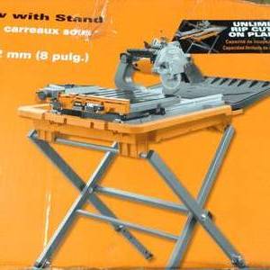 12 Amp Corded 8 in. Tile Saw with Extended Rip by RIDGID - used, missings parts - see pictures