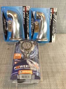 mixed lot of showerbath heads - not used - see pictures