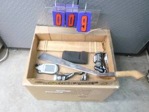 lot 9 image: Flat of misc light & hatchet. As shown.