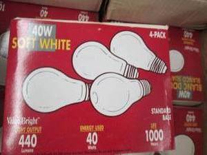 21 packs of 40w soft white light bu...