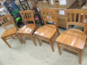 4 wooden chairs ...
