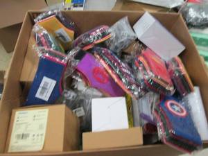 box of misc head bands, auto foamin...