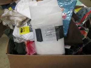 box of open box curtians , pillow c...