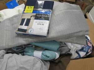 box of open box curtians , pillow c...