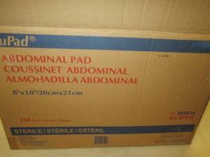 case of dupad abdominal pads 8x10 2...