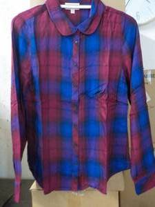 Mod  Purple Plaid Womens Shirts, 1...