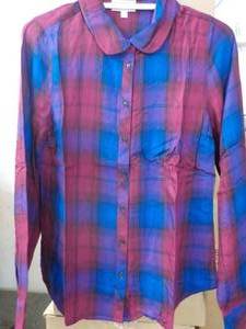 Mod  Purple Plaid Womens Shirts, 1...