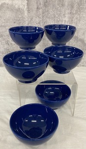 lot 170 image: 6 Cobalt Blue Bowls - Waechtersbach