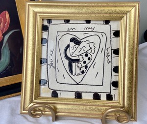 lot 12 image: Mira Design Decorative Tray & Hand Painted Framed Tile