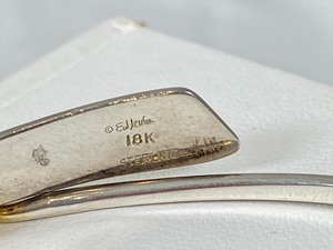 lot 24 image: Vintage Ed Levin Sterling Silver & 18k Gold Slide Bracelet