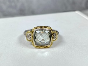 lot 28 image: Beautiful Sterling Silver ring with Blue Quartz Topaz Stone- Size 5.5