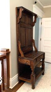 lot 71 image: Rustic Entryway Hall Tree made with Vintage Door