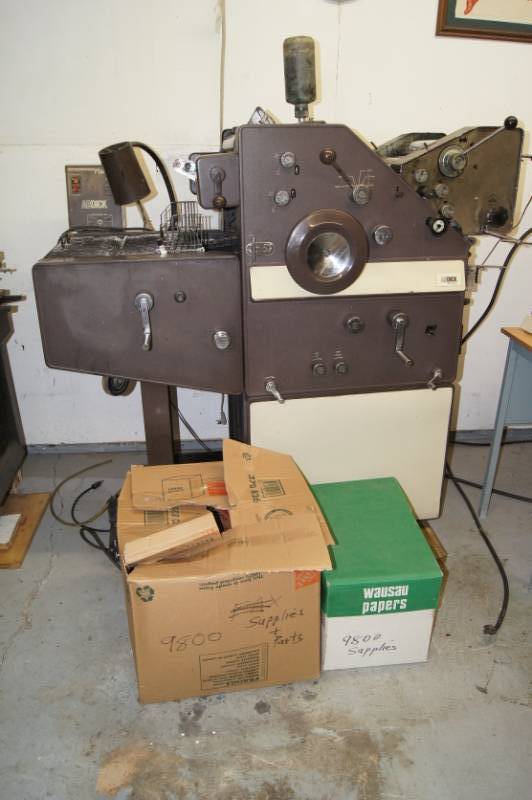 Home Printing Company Retirement Printing Presses, Folder, Shelving