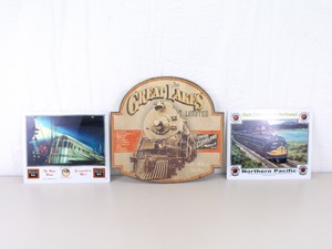 lot 33 image: 3 Metal Litho Reproduction Railroad Signs