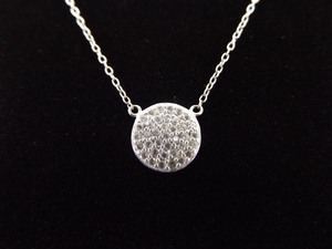 lot 54 image: .925 Sterling Silver Fixed Crystal Elegant Pendant Necklace