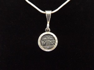 lot 55 image: .925 Sterling Silver Aztec Temple Pendant Necklace