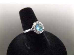 lot 60 image: .925 Sterling Silver Faceted Topaz Crystal Ring Size 6.75