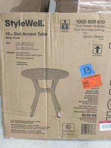lot 13 image: stylewell Mix and Match 18 in. White Round Metal Outdoor Patio Accent Table